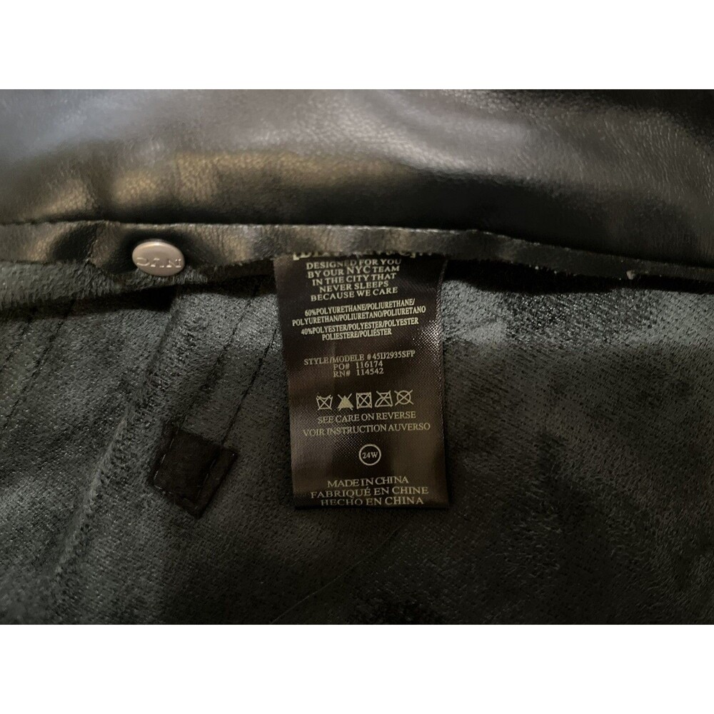 BLANK NYC womens The Baxter Faux Leather Pants size 24W Dark Green 27" inseam - Picture 8 of 9